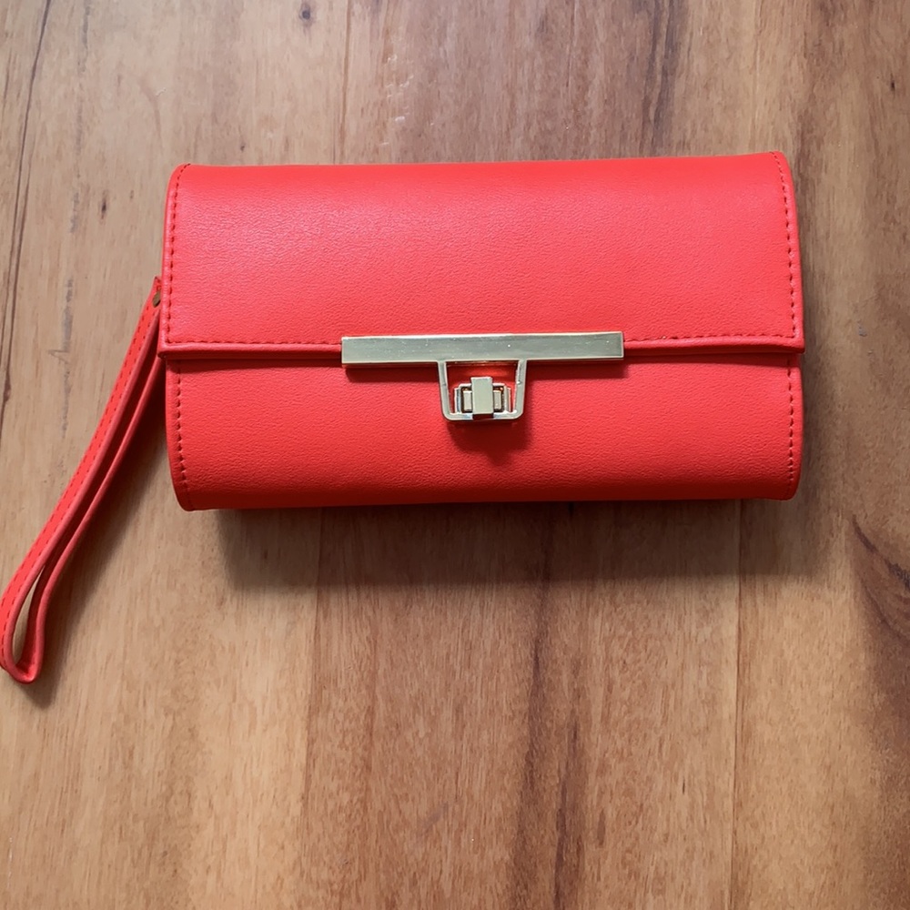 Orange Wristlet with Shoulder Strap - Picture 4 of 17